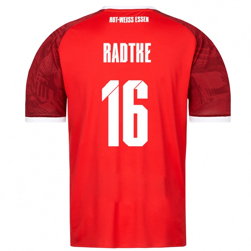 Danxen Kinder Tim Radtke #16 Rot Burgunder Weiß Auswärtstrikot Trikot 2025/26 T-Shirt Schweiz