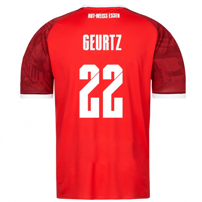 Danxen Kinder Jan-Luca Geurtz #22 Rot Burgunder Weiß Auswärtstrikot Trikot 2025/26 T-Shirt Schweiz