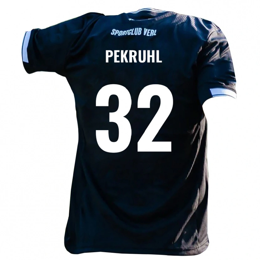 Danxen Kinder Fabian Pekruhl #32 Schwarz Weiß Auswärtstrikot Trikot 2025/26 T-Shirt Schweiz