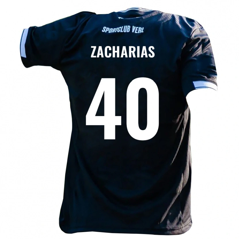 Danxen Kinder Marlon Zacharias #40 Schwarz Weiß Auswärtstrikot Trikot 2025/26 T-Shirt Schweiz