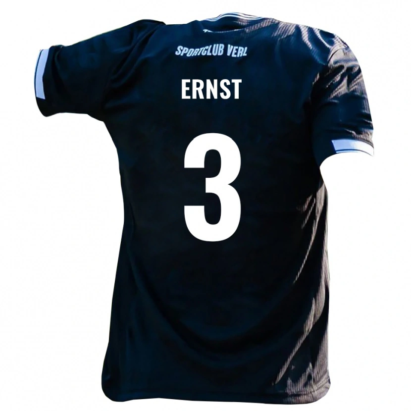 Danxen Kinder Max Ernst #3 Schwarz Weiß Auswärtstrikot Trikot 2025/26 T-Shirt Schweiz