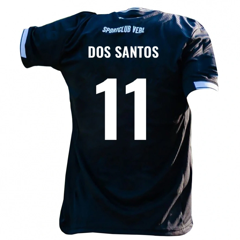 Danxen Kinder Samuel Dos Santos #11 Schwarz Weiß Auswärtstrikot Trikot 2025/26 T-Shirt Schweiz