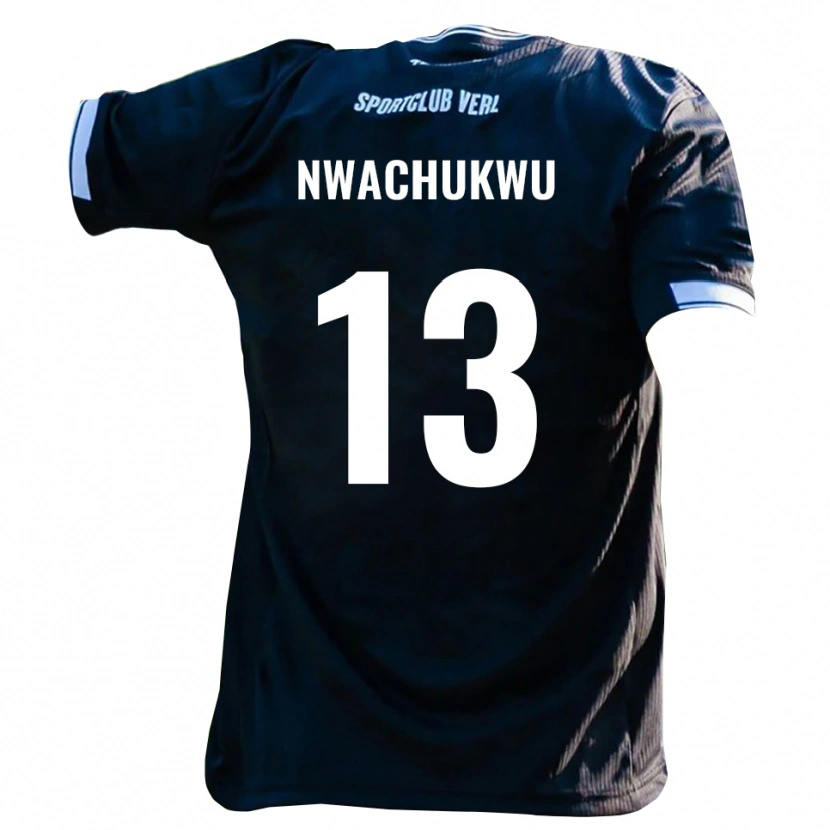 Danxen Kinder Isaak Nwachukwu #13 Schwarz Weiß Auswärtstrikot Trikot 2025/26 T-Shirt Schweiz