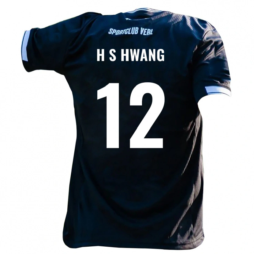 Danxen Kinder Seung-Ho Hwang #12 Schwarz Weiß Auswärtstrikot Trikot 2025/26 T-Shirt Schweiz
