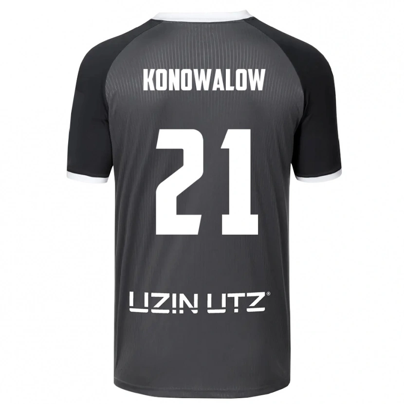 Danxen Kinder Stefan Konowalow #21 Grau Weiß Auswärtstrikot Trikot 2025/26 T-Shirt Schweiz