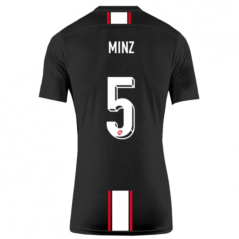 Danxen Kinder Dominic Minz #5 Schwarz Weiß Auswärtstrikot Trikot 2025/26 T-Shirt Schweiz
