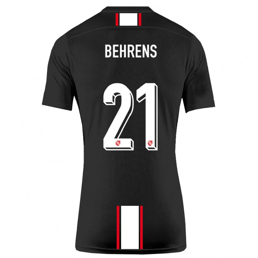 Danxen Kinder Irichad Behrens #21 Schwarz Weiß Auswärtstrikot Trikot 2025/26 T-Shirt Schweiz