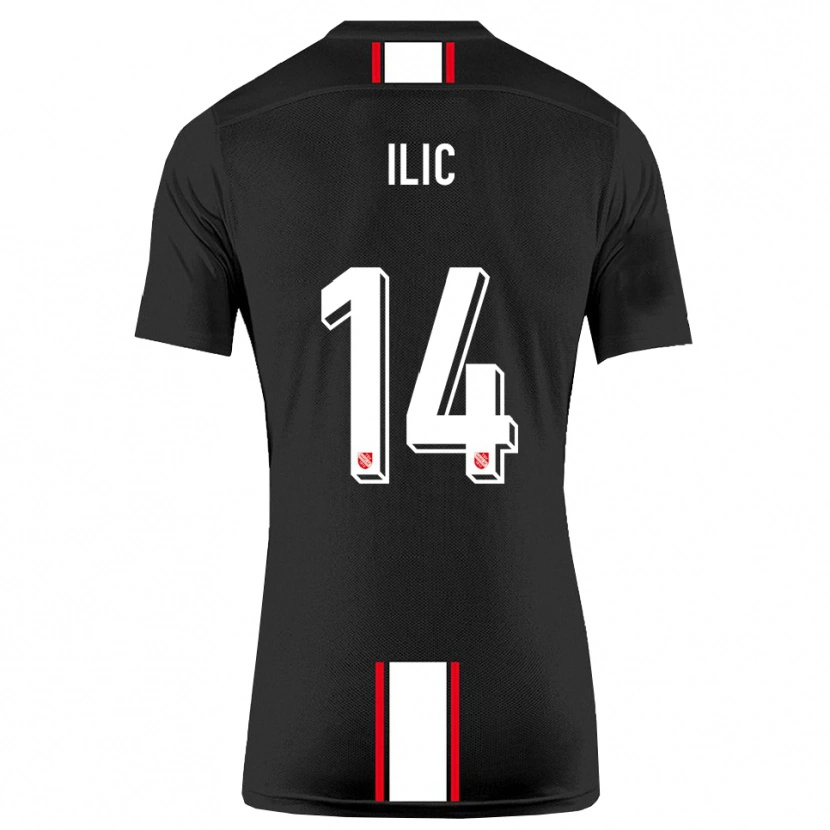 Danxen Kinder Marko Ilic #14 Schwarz Weiß Auswärtstrikot Trikot 2025/26 T-Shirt Schweiz