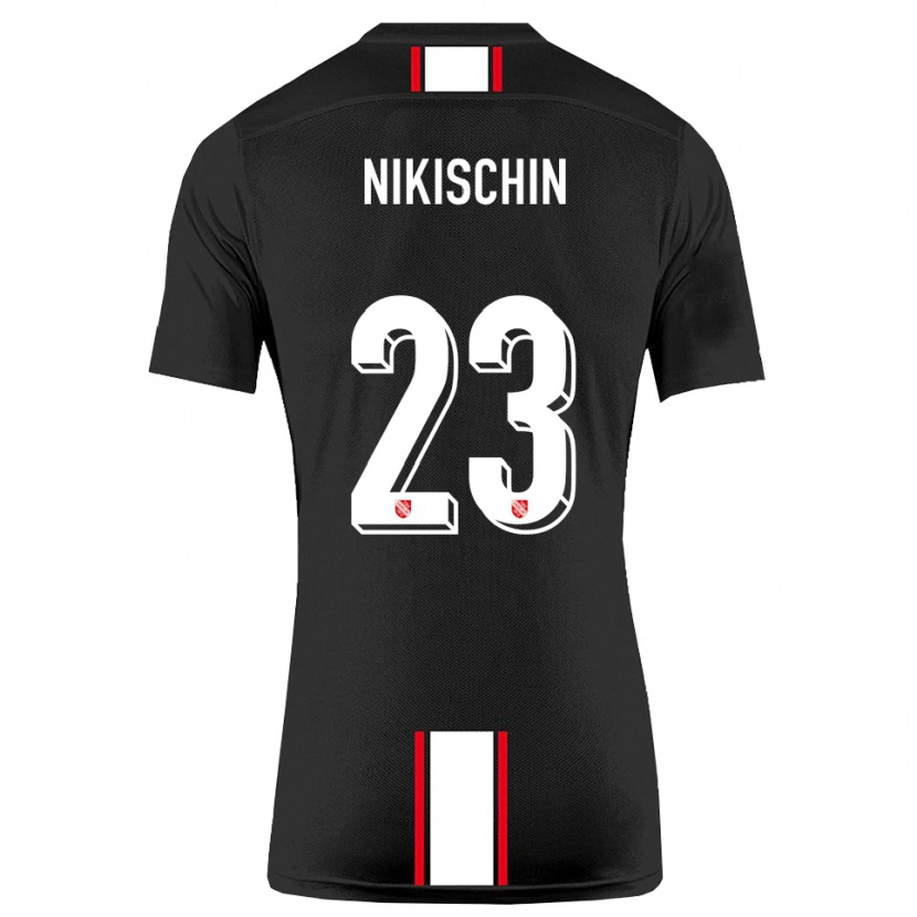 Danxen Kinder Adrian Nikischin #23 Schwarz Weiß Auswärtstrikot Trikot 2025/26 T-Shirt Schweiz