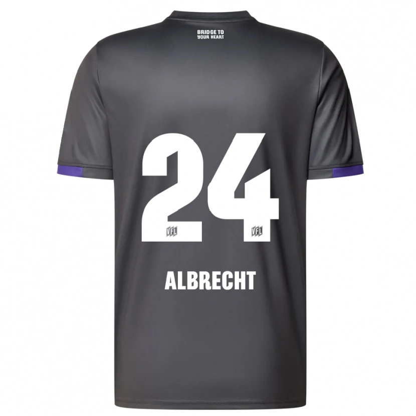Danxen Kinder Fabian Albrecht #24 Grau Lila Auswärtstrikot Trikot 2025/26 T-Shirt Schweiz