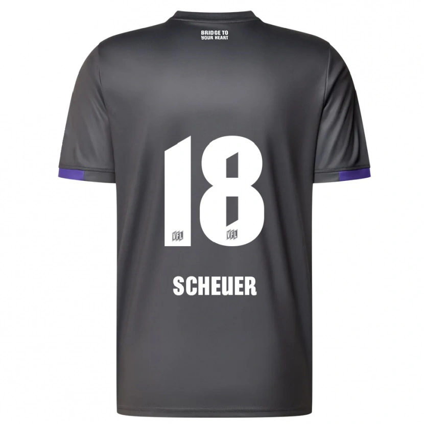 Danxen Kinder Nevio Scheuer #18 Grau Lila Auswärtstrikot Trikot 2025/26 T-Shirt Schweiz