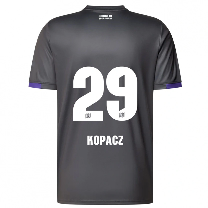 Danxen Kinder David Kopacz #29 Grau Lila Auswärtstrikot Trikot 2025/26 T-Shirt Schweiz