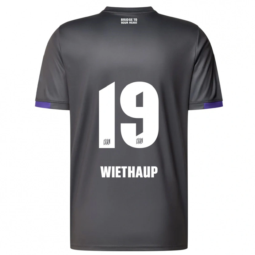 Danxen Kinder Kevin Wiethaup #19 Grau Lila Auswärtstrikot Trikot 2025/26 T-Shirt Schweiz