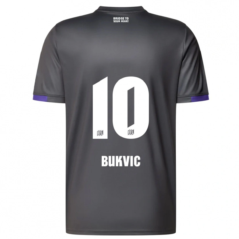 Danxen Kinder Adem Bukvic #10 Grau Lila Auswärtstrikot Trikot 2025/26 T-Shirt Schweiz