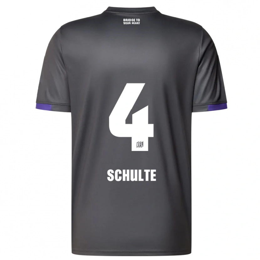 Danxen Kinder Henry Schulte #4 Grau Lila Auswärtstrikot Trikot 2025/26 T-Shirt Schweiz