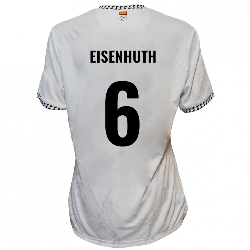 Danxen Kinder Tobias Eisenhuth #6 Weiß Schwarz Auswärtstrikot Trikot 2025/26 T-Shirt Schweiz