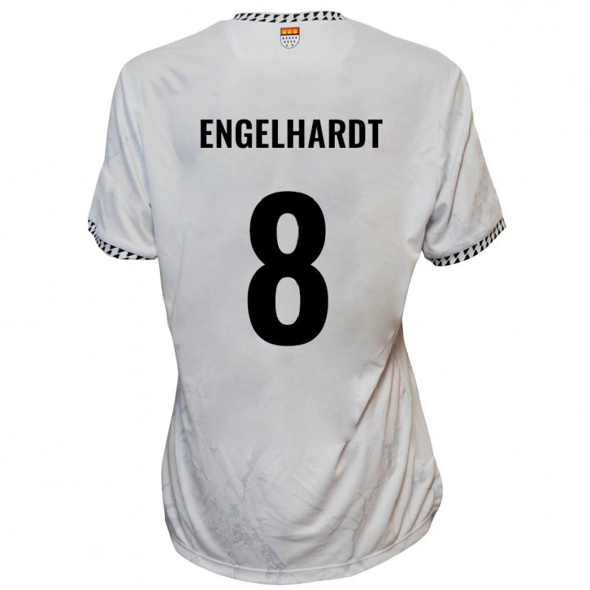 Danxen Kinder Florian Engelhardt #8 Weiß Schwarz Auswärtstrikot Trikot 2025/26 T-Shirt Schweiz