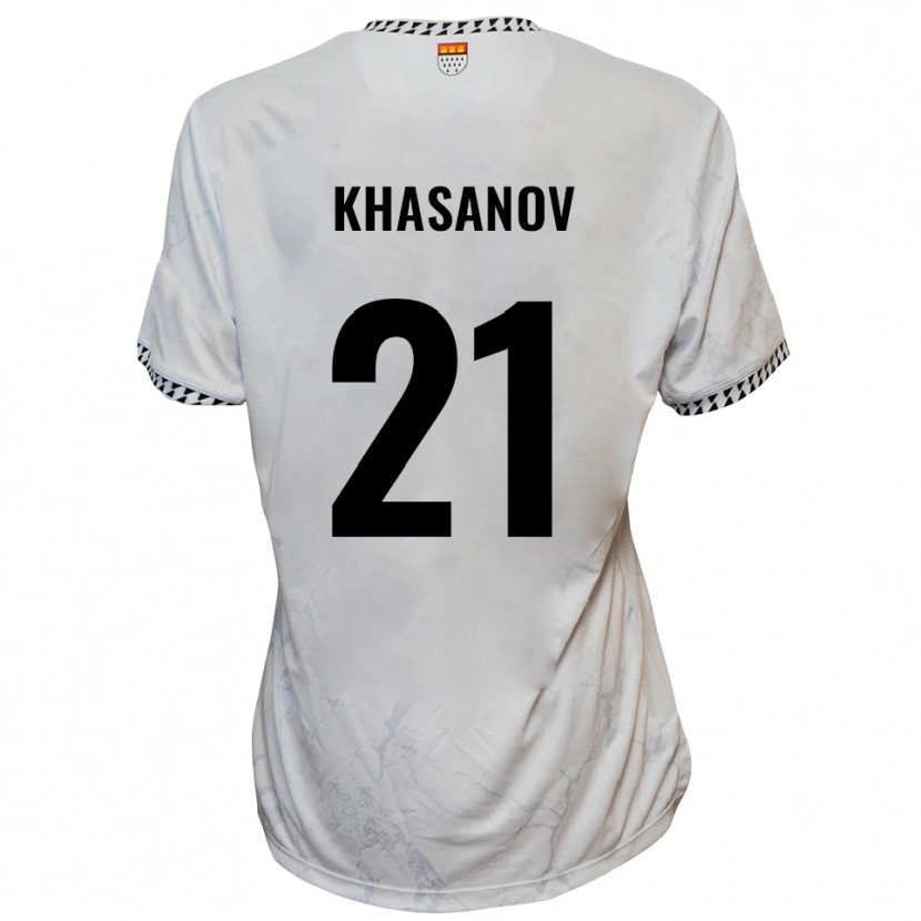 Danxen Kinder Denys Khasanov #21 Weiß Schwarz Auswärtstrikot Trikot 2025/26 T-Shirt Schweiz