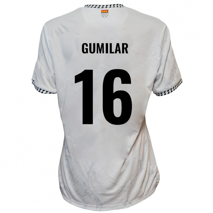 Danxen Kinder Jonas Gumilar #16 Weiß Schwarz Auswärtstrikot Trikot 2025/26 T-Shirt Schweiz
