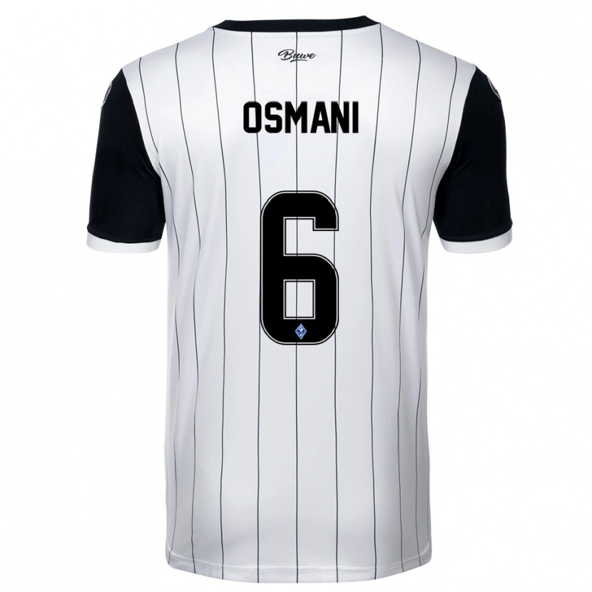 Danxen Kinder Samir Osmani #6 Weiß Schwarz Auswärtstrikot Trikot 2025/26 T-Shirt Schweiz