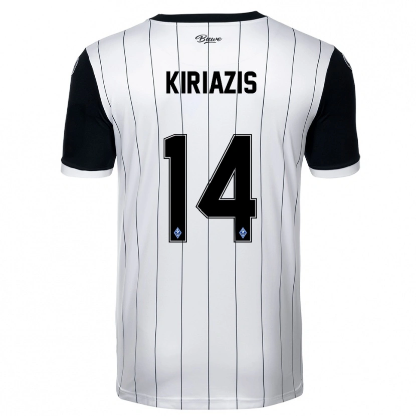 Danxen Kinder Pavlos Kiriazis #14 Weiß Schwarz Auswärtstrikot Trikot 2025/26 T-Shirt Schweiz
