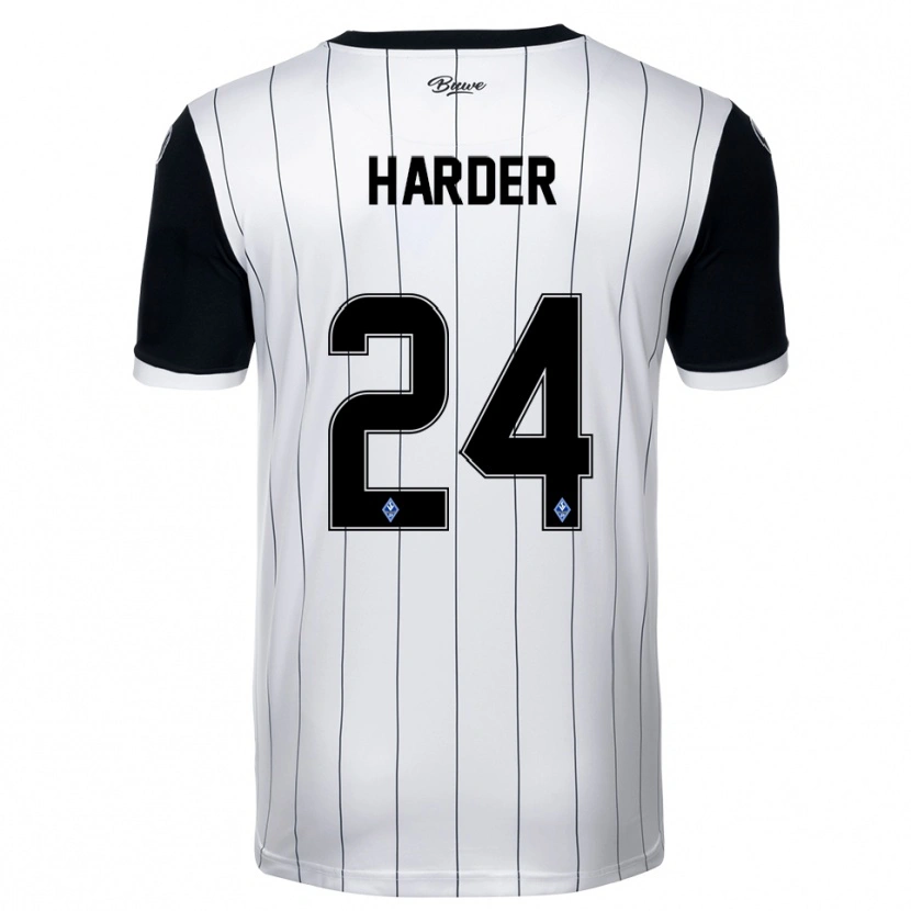 Danxen Kinder Constantin Harder #24 Weiß Schwarz Auswärtstrikot Trikot 2025/26 T-Shirt Schweiz