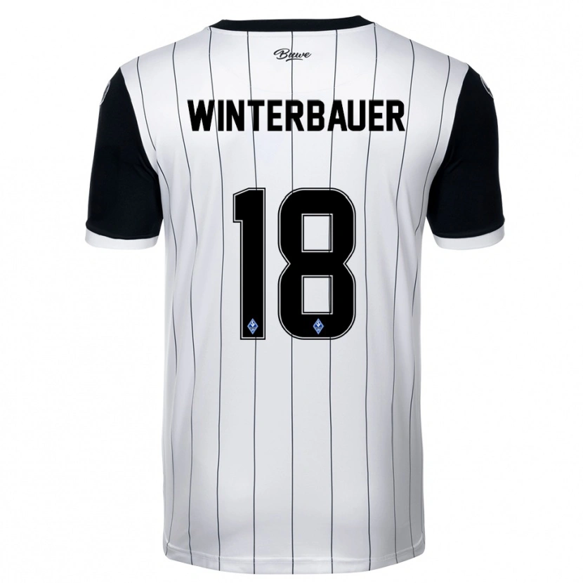 Danxen Kinder Jan Winterbauer #18 Weiß Schwarz Auswärtstrikot Trikot 2025/26 T-Shirt Schweiz