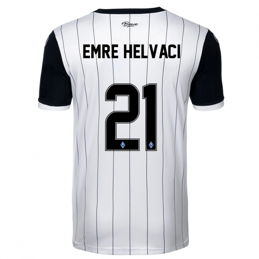 Danxen Kinder Faruk Emre Helvaci #21 Weiß Schwarz Auswärtstrikot Trikot 2025/26 T-Shirt Schweiz