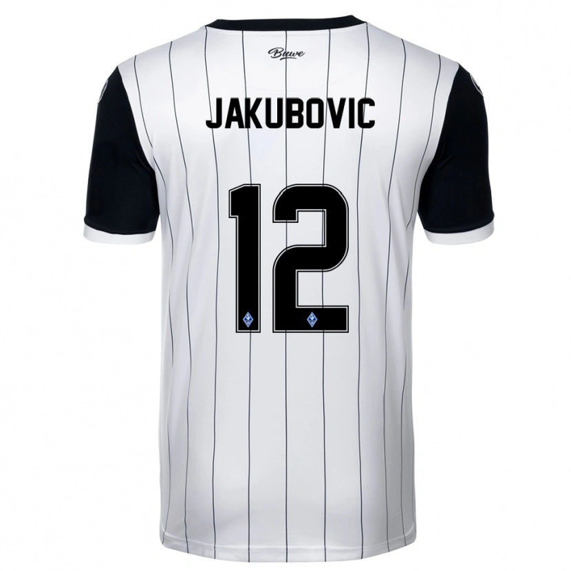 Danxen Kinder Harun Jakubovic #12 Weiß Schwarz Auswärtstrikot Trikot 2025/26 T-Shirt Schweiz