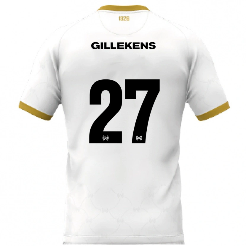 Danxen Kinder Jordy Gillekens #27 Weiß Gold Auswärtstrikot Trikot 2025/26 T-Shirt Schweiz