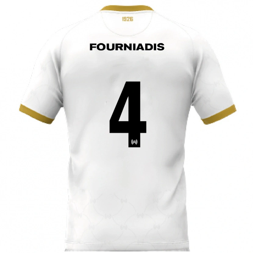 Danxen Kinder Linos Fourniadis #4 Weiß Gold Auswärtstrikot Trikot 2025/26 T-Shirt Schweiz