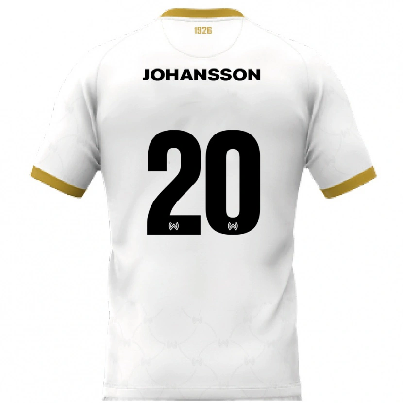 Danxen Kinder Ryan Johansson #20 Weiß Gold Auswärtstrikot Trikot 2025/26 T-Shirt Schweiz