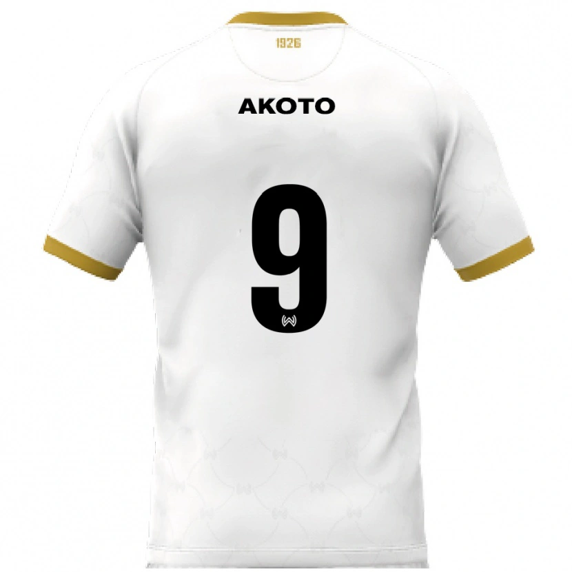 Danxen Kinder Theophilus Akoto #9 Weiß Gold Auswärtstrikot Trikot 2025/26 T-Shirt Schweiz