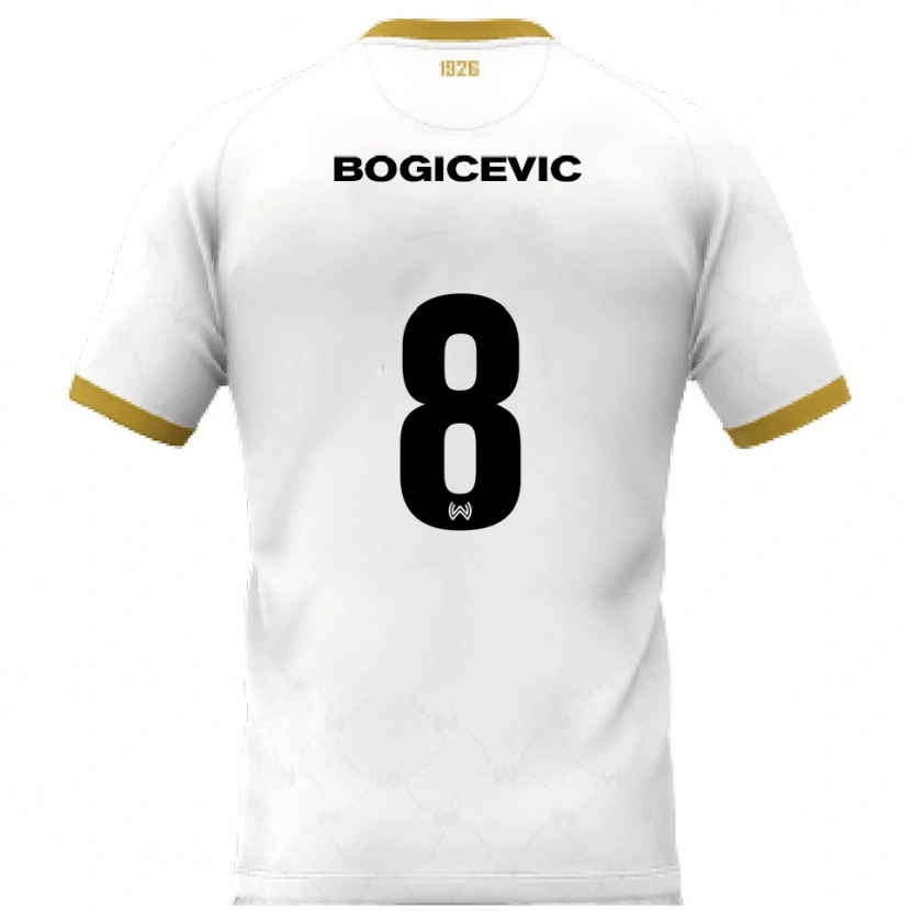 Danxen Kinder Donny Bogicevic #8 Weiß Gold Auswärtstrikot Trikot 2025/26 T-Shirt Schweiz