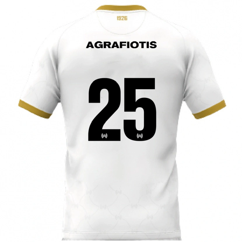 Danxen Kinder Nikolas Agrafiotis #25 Weiß Gold Auswärtstrikot Trikot 2025/26 T-Shirt Schweiz