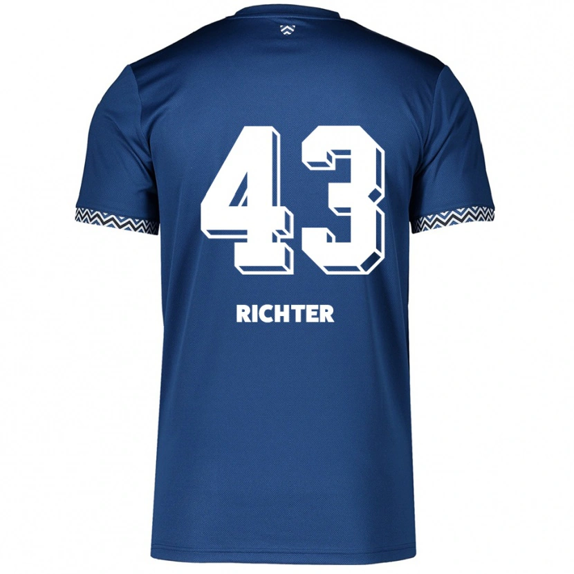 Danxen Herren Daniel Richter #43 Marineblau Weiß Heimtrikot Trikot 2025/26 T-Shirt Schweiz