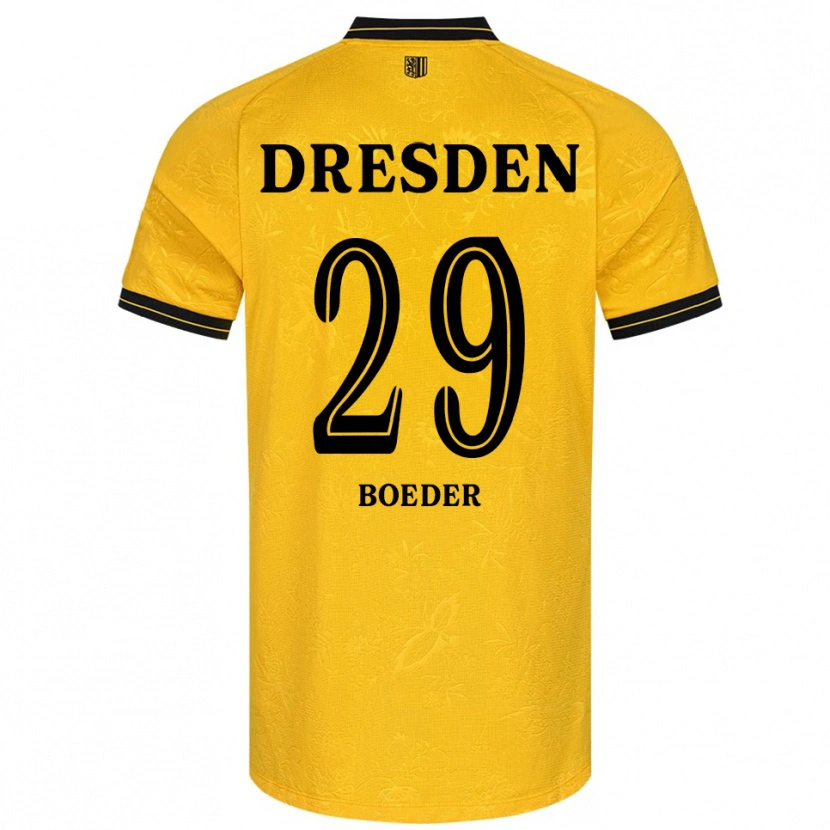 Danxen Herren Lukas Boeder #29 Gelb Schwarz Heimtrikot Trikot 2025/26 T-Shirt Schweiz