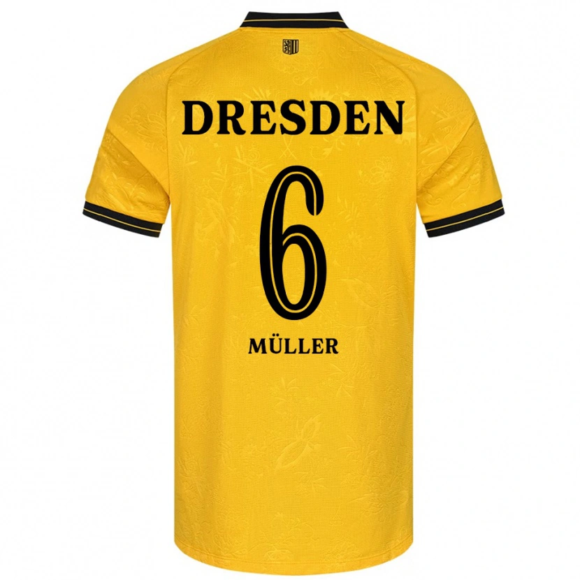 Danxen Herren Friedrich Müller #6 Gelb Schwarz Heimtrikot Trikot 2025/26 T-Shirt Schweiz