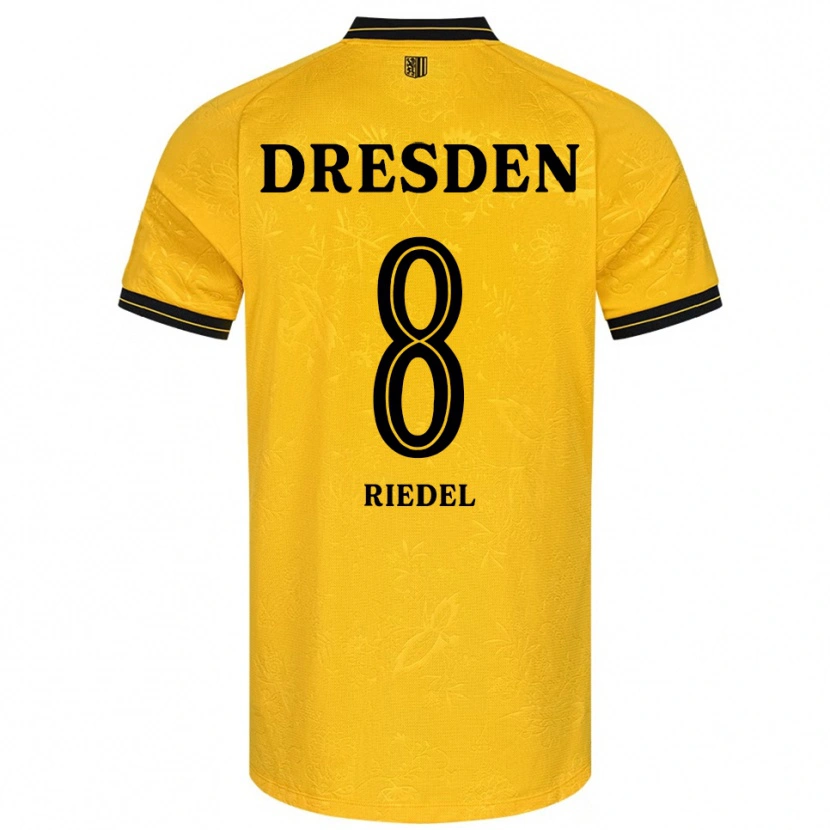 Danxen Herren Aaron Riedel #8 Gelb Schwarz Heimtrikot Trikot 2025/26 T-Shirt Schweiz