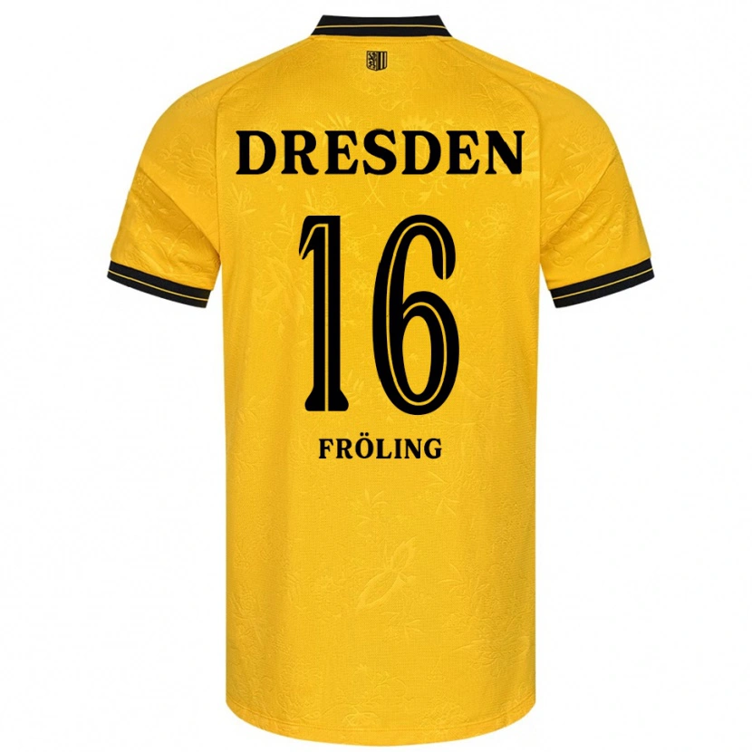 Danxen Herren Nils Fröling #16 Gelb Schwarz Heimtrikot Trikot 2025/26 T-Shirt Schweiz