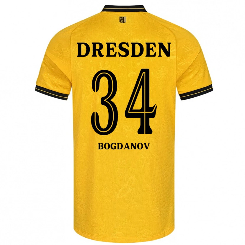 Danxen Herren Dmytro Bogdanov #34 Gelb Schwarz Heimtrikot Trikot 2025/26 T-Shirt Schweiz