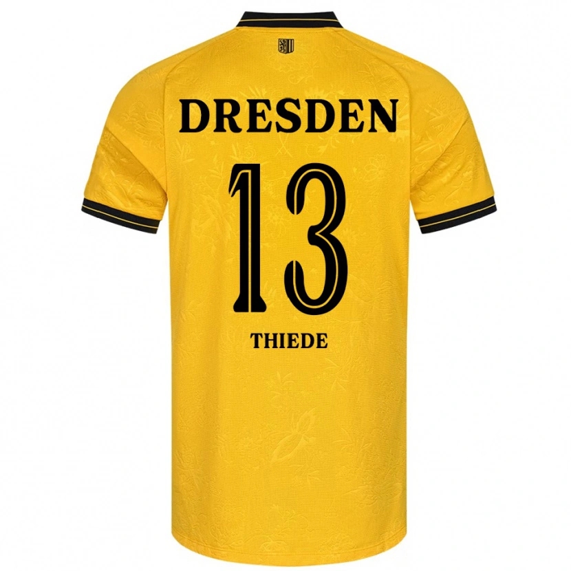 Danxen Herren Tristan Thiede #13 Gelb Schwarz Heimtrikot Trikot 2025/26 T-Shirt Schweiz