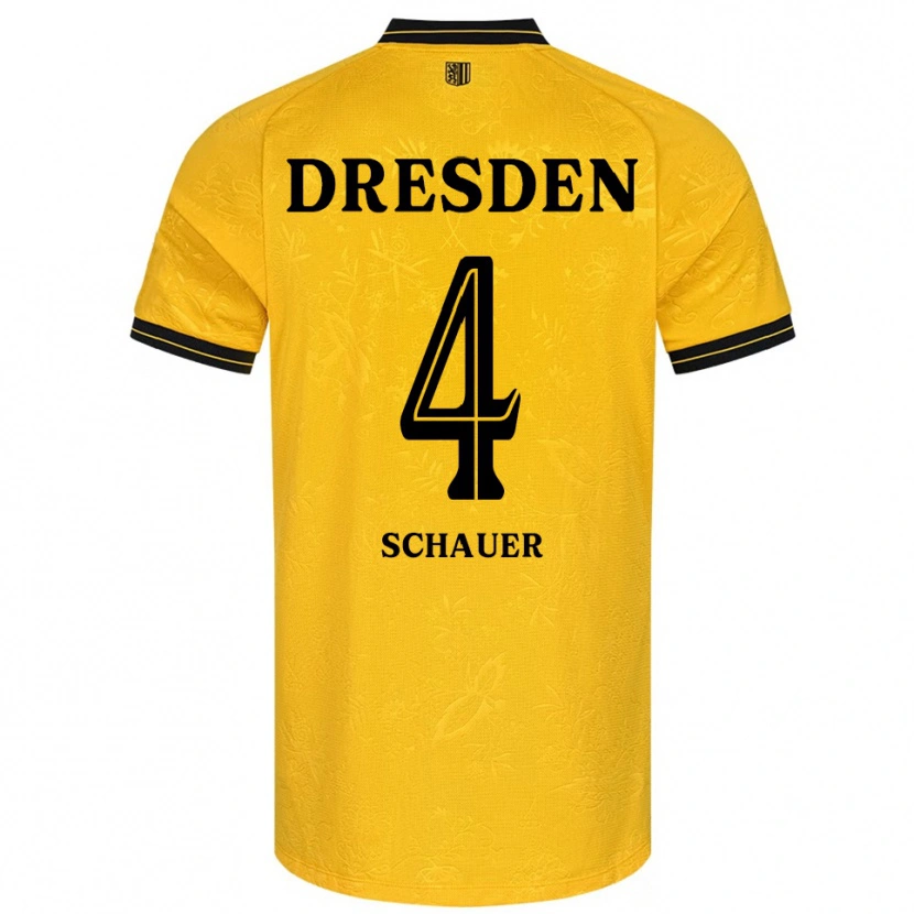 Danxen Herren Maurice Schauer #4 Gelb Schwarz Heimtrikot Trikot 2025/26 T-Shirt Schweiz