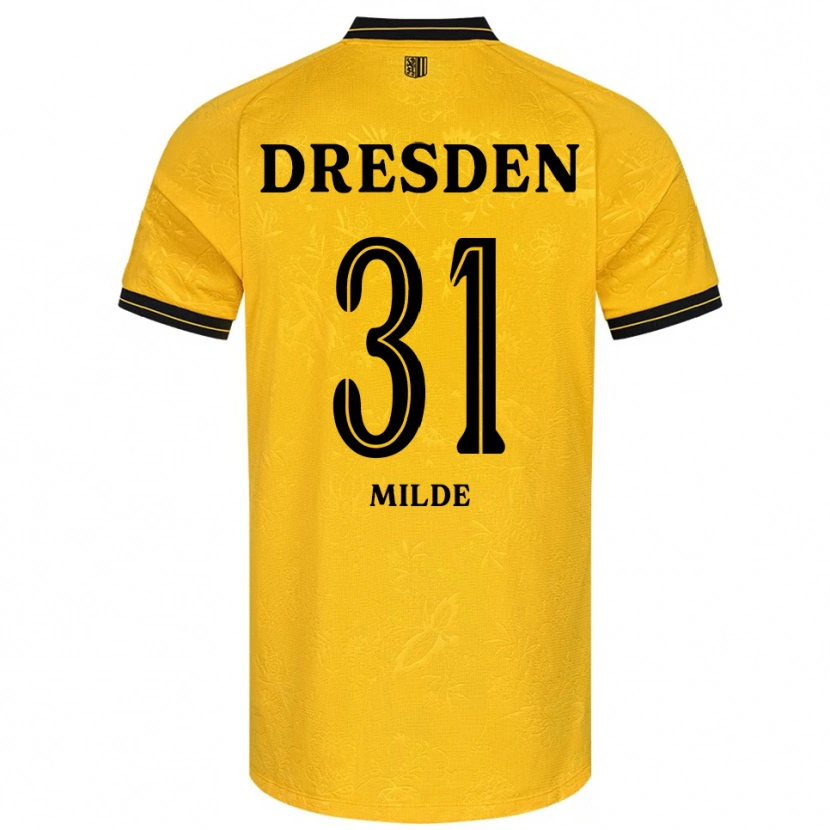 Danxen Herren Paul Milde #31 Gelb Schwarz Heimtrikot Trikot 2025/26 T-Shirt Schweiz
