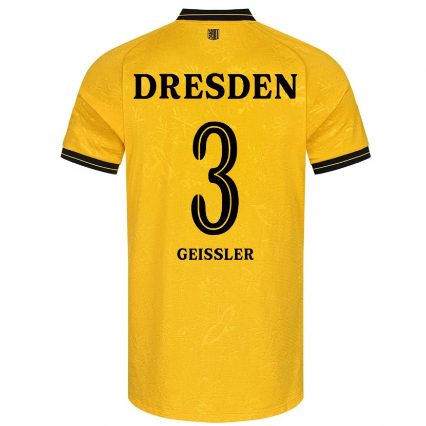 Danxen Herren Jonathan Geißler #3 Gelb Schwarz Heimtrikot Trikot 2025/26 T-Shirt Schweiz