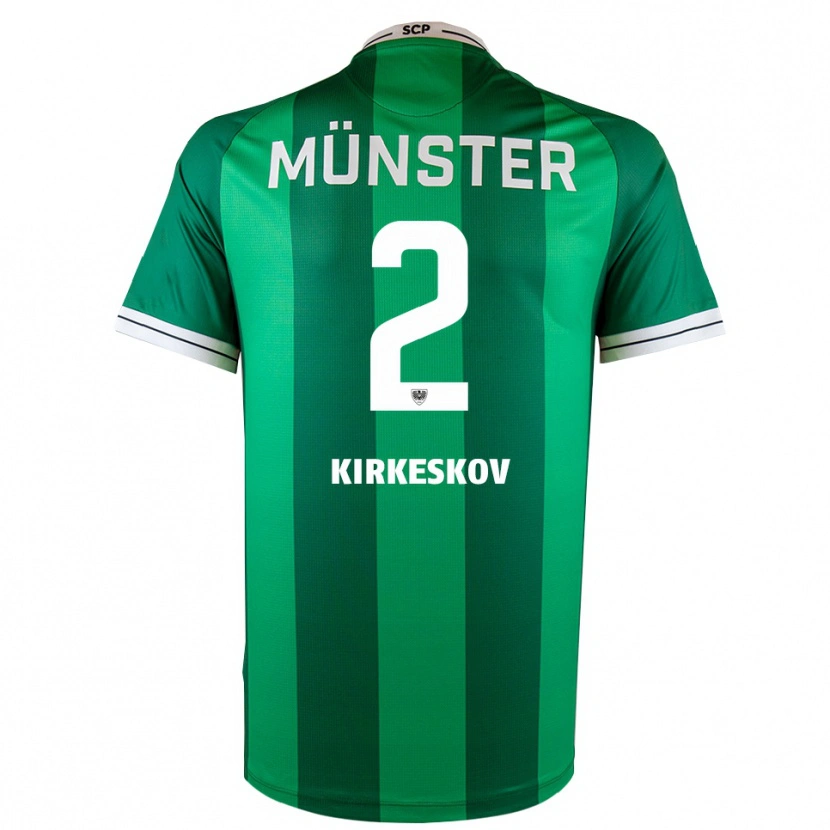 Danxen Herren Mikkel Kirkeskov #2 Grün Weiß Heimtrikot Trikot 2025/26 T-Shirt Schweiz