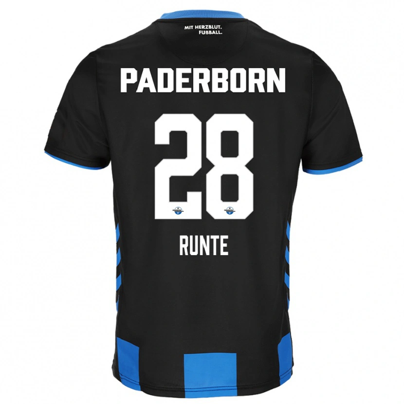 Danxen Herren Mick-Jonas Runte #28 Schwarz Blau Heimtrikot Trikot 2025/26 T-Shirt Schweiz