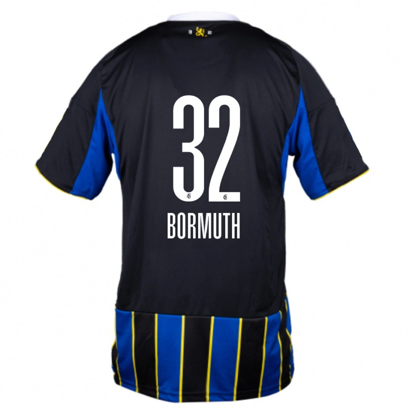 Danxen Herren Robin Bormuth #32 Blau Schwarz Gelb Heimtrikot Trikot 2025/26 T-Shirt Schweiz