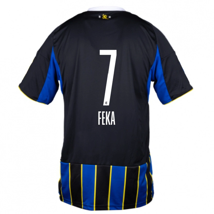 Danxen Herren Lukas Feka #7 Blau Schwarz Gelb Heimtrikot Trikot 2025/26 T-Shirt Schweiz