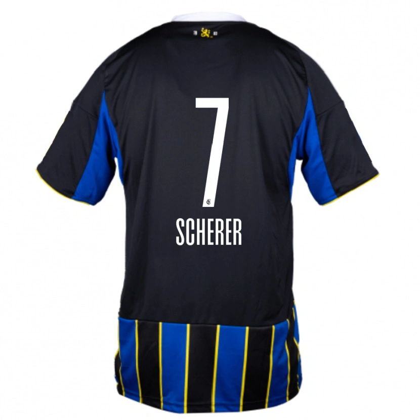 Danxen Herren Tim Scherer #7 Blau Schwarz Gelb Heimtrikot Trikot 2025/26 T-Shirt Schweiz